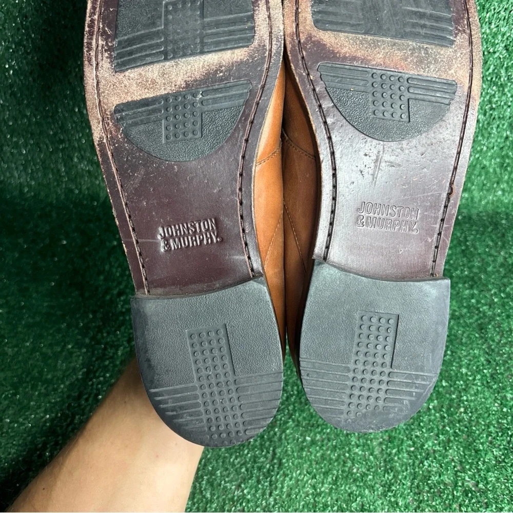 Johnston & Murphy Slip On Tassel Dress Loafers‎ Brown Mens Size 11.5 M